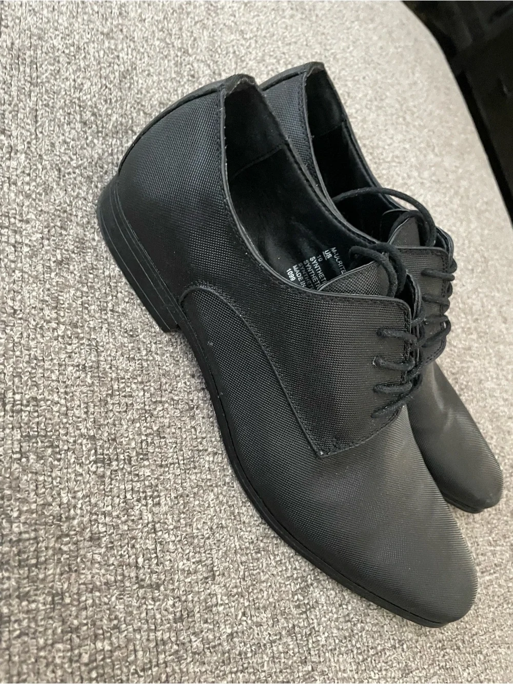 Steve Madden Black Textured Derby Dress Shoes